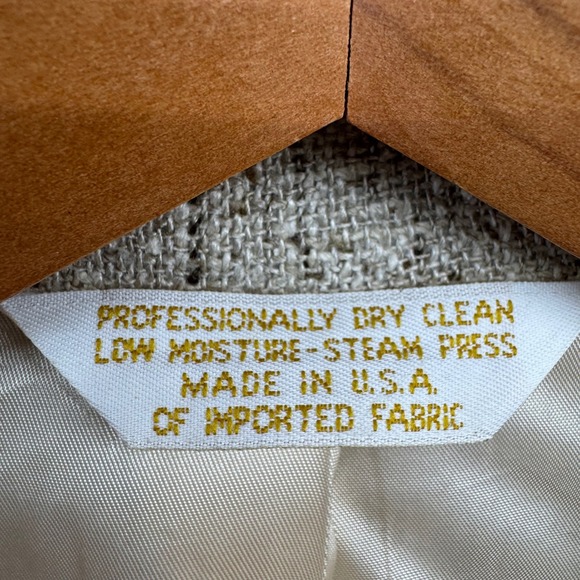 Vtg Strathmore Mens 34R Tweed Blazer Sport Coat Two Button Beige Union Made USA - Picture 5 of 11